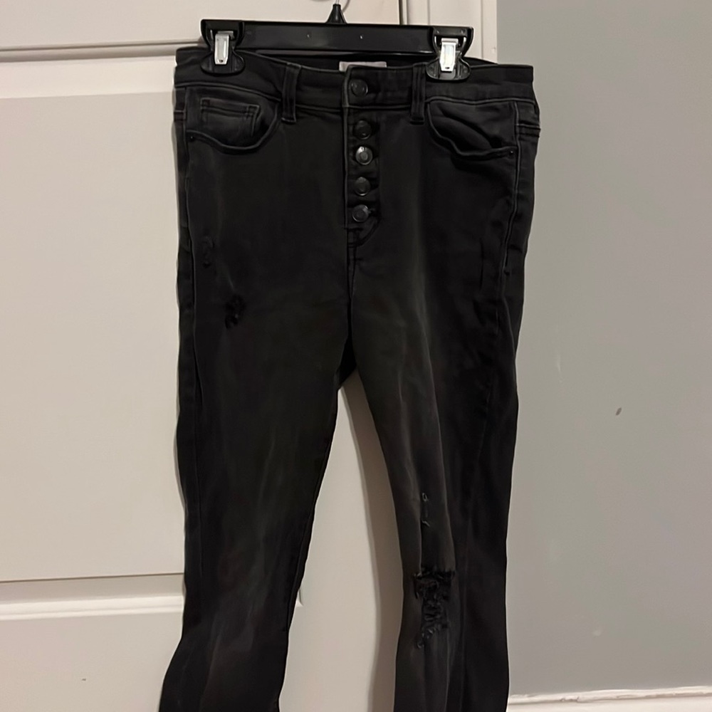 True Craft Black Distressed Skinny Jeans